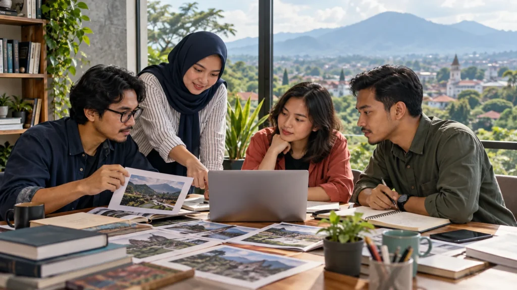Ilustrasi tim editorial Apotek BPJS Malang meneliti sumber informasi